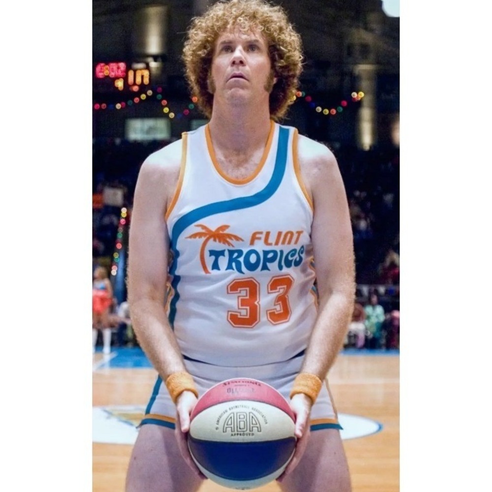 Flint Tropics Jackie Moon Basketball Player Costume Will Farrel Semi-Pro XL NEW